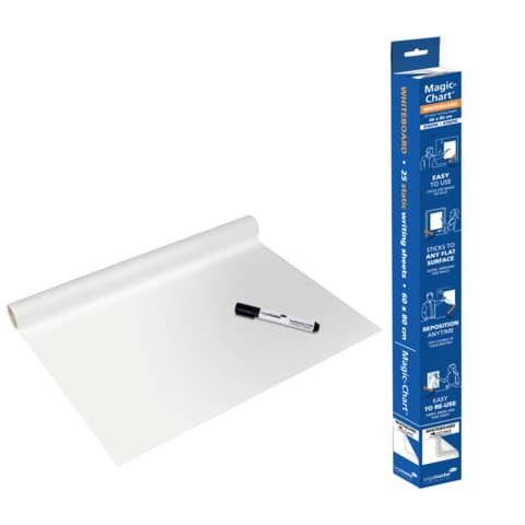 Blocco lavagna elettrostatico da parete Legamaster Magic-Chart Whiteboard 25 ff 60x80 cm bianco L-1591 00